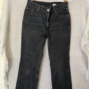 Black slim fit bootcut Levi’s jeans